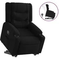 Syfax Relaxsessel mit Aufstehhilfe Schwarz Stoff