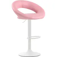 CLP Barhocker Olinda Kunstleder höhenverstellbar und drehbar pink Gestell Farbe weiß