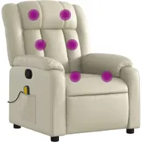 Syfax Massagesessel mit Relaxfunktion, Kunstleder, Creme