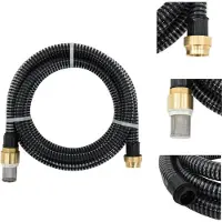 vidaXL Saugschlauch mit Messing-Anschlüssen Schwarz 1,1" 4 m PVC - Gartenschläuche