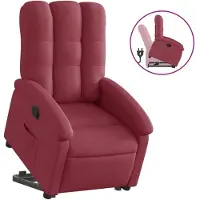 Syfax Relaxsessel mit Aufstehhilfe Weinrot Stoff