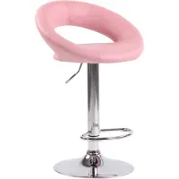 CLP Barhocker Olinda Kunstleder höhenverstellbar und drehbar pink Gestell Farbe chrom