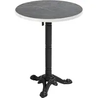 Oviala Runder Esstisch 60 cm neigbar Marmor schwarz/silber und schwarzes Bein - Montmartre