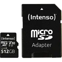 Intenso 3433493, 512 GB, MicroSDXC, Klasse 10, UHS-I, 100 MB/s, 45 MB/s