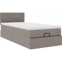 Syfax Ottoman-Bett mit Matratze Taupe 90x200 cm Stoff