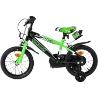 Volare Sportivo Kinderfahrrad - Jungen - 14 Zoll - Grün Schwarz - Zwei Handbremsen