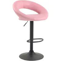CLP Barhocker Olinda Kunstleder höhenverstellbar und drehbar pink Gestell Farbe schwarz