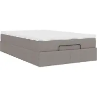 Syfax Ottoman-Bett mit Matratze Taupe 120x190 cm Stoff