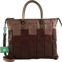 Gabs Leder Schultertasche Umhängetasche G3 Plus TG Tricolor Degrade Balsamico + Olive Green + Abete mehrfarbig