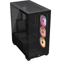Corsair Midi Tower 3500X LXR LINK TG, Midi Tower, PC, Schwarz, ATX, EATX, micro ATX, Mini-ITX, Stahl, Gehärtetes Glas, Gaming