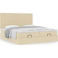 Syfax Ottoman-Bett mit Matratzen Creme 180x200 cm Stoff