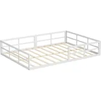 VitaliSpa Bodenbett aus Metall Minno Weiß 205 x 145 cm ohne Matratze, Model 56646
