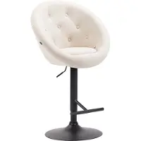 CLP Barhocker London V2 Stoff drehbar und höhenverstellbar creme Gestell Farbe schwarz