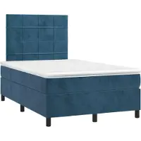 Syfax Boxspringbett mit Matratze Dunkelblau 120x190 cm Samt