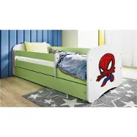 RAUMHIRSCH FURNITURE Kinderbett Jugendbett SUPERHELD 70x140, 80x160, 80x180 cm - Komplettset mit Matratze, Schublade & Rausfallschutz
