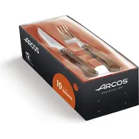 Arcos 12-tlg. Besteckset: 6 Steakmesser & 6 Gabeln Buchenholz/Edelstahl Braun