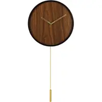 Sensahome Wanduhr Stockholm – Minimalistische Uhr im Japandi-Stil – Holzpendeluhr im nordischen Design – Ø30 cm – Braun