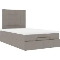 Syfax Ottoman-Bett mit Matratze Taupe 120x200 cm Stoff