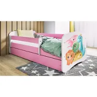 RAUMHIRSCH FURNITURE Kinderbett Jugendbett Dino 70x140, 80x160, 80x180 cm - Komplettset mit Matratze, Schublade & Rausfallschutz