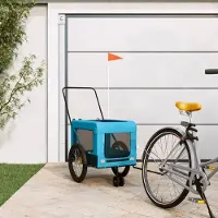 Prolenta Maison Exclusive - Fahrradanhänger Hunde Blau und Schwarz Oxford-Gewebe & Eisen