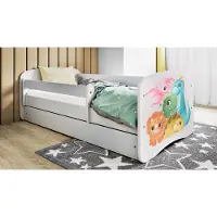 RAUMHIRSCH FURNITURE Kinderbett Jugendbett Dino 70x140, 80x160, 80x180 cm - Komplettset mit Matratze, Schublade & Rausfallschutz