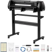 Vevor Vinylschneidemaschine mit 87 cm max. Zufuhrbreite & Doppelklingen & LED-Anzeige, Plottermaschine Vinyl-Schneideplotter-Set mit Signmaster-Software, kompatibel mit Windows und macOS