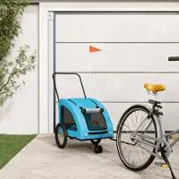 Prolenta Maison Exclusive - Fahrradanhänger Hunde Blau Oxford-Gewebe und Eisen