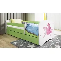 RAUMHIRSCH FURNITURE Kinderbett Jugendbett Prinzessin zu Pferd 70x140, 80x160, 80x180 cm - Komplettset mit Schublade & Rausfallschutz