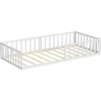 VitaliSpa Bodenbett aus Metall Minno Weiß 90x200 ohne Matratze, Model 56636