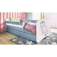 RAUMHIRSCH FURNITURE Kinderbett Jugendbett Katze 70x140, 80x160, 80x180 cm - Komplettset mit Matratze, Schublade & Rausfallschutz