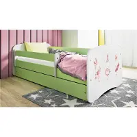 RAUMHIRSCH FURNITURE Kinderbett Jugendbett Kaninchen mit Schmetterlingen 70x140, 80x160, 80x180 cm - Komplettset mit Schublade & Rausfallschutz