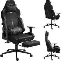 Huzaro Force 8.1 Black Gaming Stuhl – Ergonomischer Drehstuhl mit BackBalance System, 3D-Armlehnen und Fußstütze
