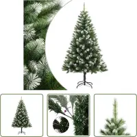The Living Store Künstlicher Weihnachtsbaum Klappbar Beschneit 150 cm