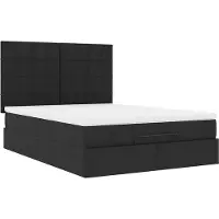 Syfax Ottoman-Bett mit Matratze Schwarz 140x200 cm Stoff