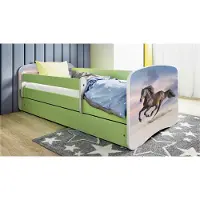 RAUMHIRSCH FURNITURE Kinderbett Jugendbett Pferd im Galopp 70x140, 80x160, 80x180 cm - Komplettset mit Matratze, Schublade & Rausfallschutz