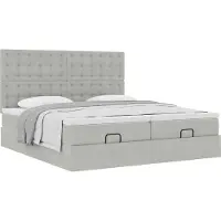 Syfax Ottoman-Bett mit Matratzen Hellgrau 180x200 cm Samt