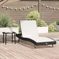 vidaXL Liegestuhl 2 pcs Schwarz 40 x 40 x 40,5 cm Poly Rattan