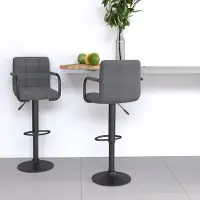 vidaXL "2026 Promotion" Barhocker 2 Stk. - Hohe Qualität - Hellgrau Stoff - Barhocker CC18818
