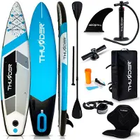 Thunder Stand Up Paddle Board | MARIS | 320x75x15cm | BLUE | Bis 150kg | Komplettset | Aufblasbar | Paddleboard | SUP Zubehöre | Kajak Sitz |
