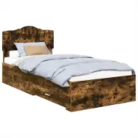 Syfax Bettrahmen Geräucherte Eiche 100 x 200 cm Holzwerkstoff