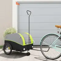 Prolenta Maison Exclusive - Fahrradanhänger Schwarz und Grün 45 kg Eisen