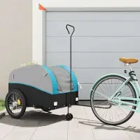 Prolenta Maison Exclusive - Fahrradanhänger Schwarz und Blau 45 kg Eisen