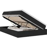 Syfax Aufbewahrungsbett mit Matratze Schwarz 140 x 200 cm Polyester