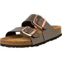 Tamaris Damen Pantolette zwei Riemen Schnalle Lederfußbett 1-27503-42, Größe:38 EU, Farbe:Grau