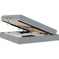 Syfax Aufbewahrungsbett mit Matratze Hellgrau 160 x 200 cm Polyester