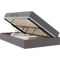 Syfax Aufbewahrungsbett mit Matratze mit Matratze 2 pcs Grau Leder