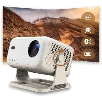 Kiano Chill Projektor Smart Tragbarer, Full HD, 1920x1080, Trapezkorrektur, Android, Airplay, Miracast, Eshare, Bluetooth, 250-350 ANSI Lumen, Wi-Fi