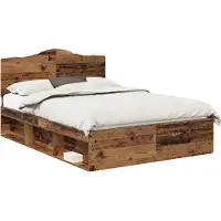 Syfax Bettrahmen Altholz 140 x 190 cm Massives Kiefernholz
