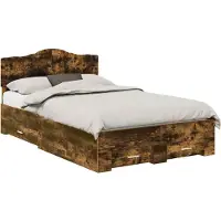 Syfax Bettrahmen Geräucherte Eiche 120 x 190 cm Holzwerkstoff