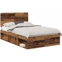 Syfax Bettrahmen Altholz 120 x 190 cm Massives Kiefernholz